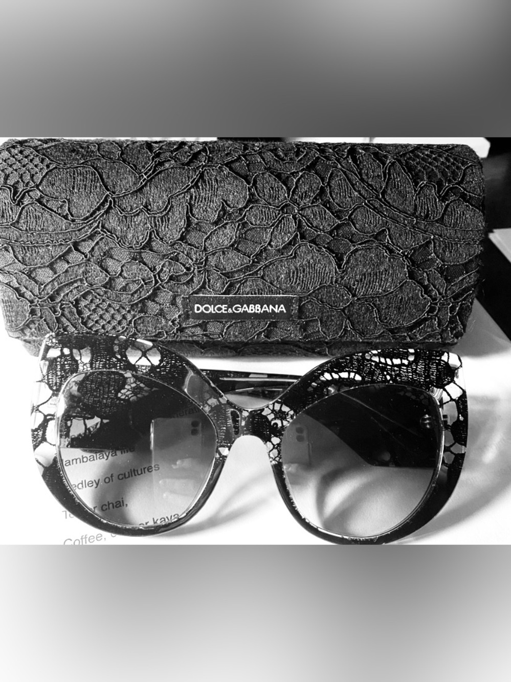 Dolce & Gabbana Black Lace Sunglasses